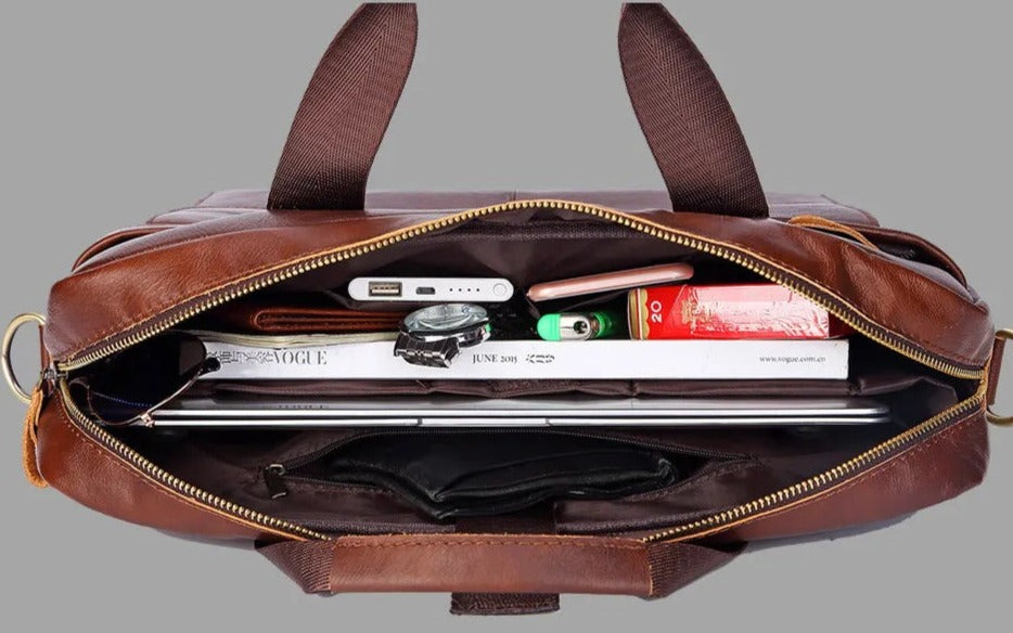 Bolsa Masculina de Couro Genuíno VT Collection