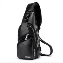 Bolsa Transversal Masculina em Couro Buble