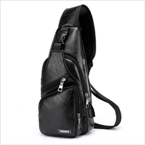 Bolsa Transversal Masculina em Couro Buble