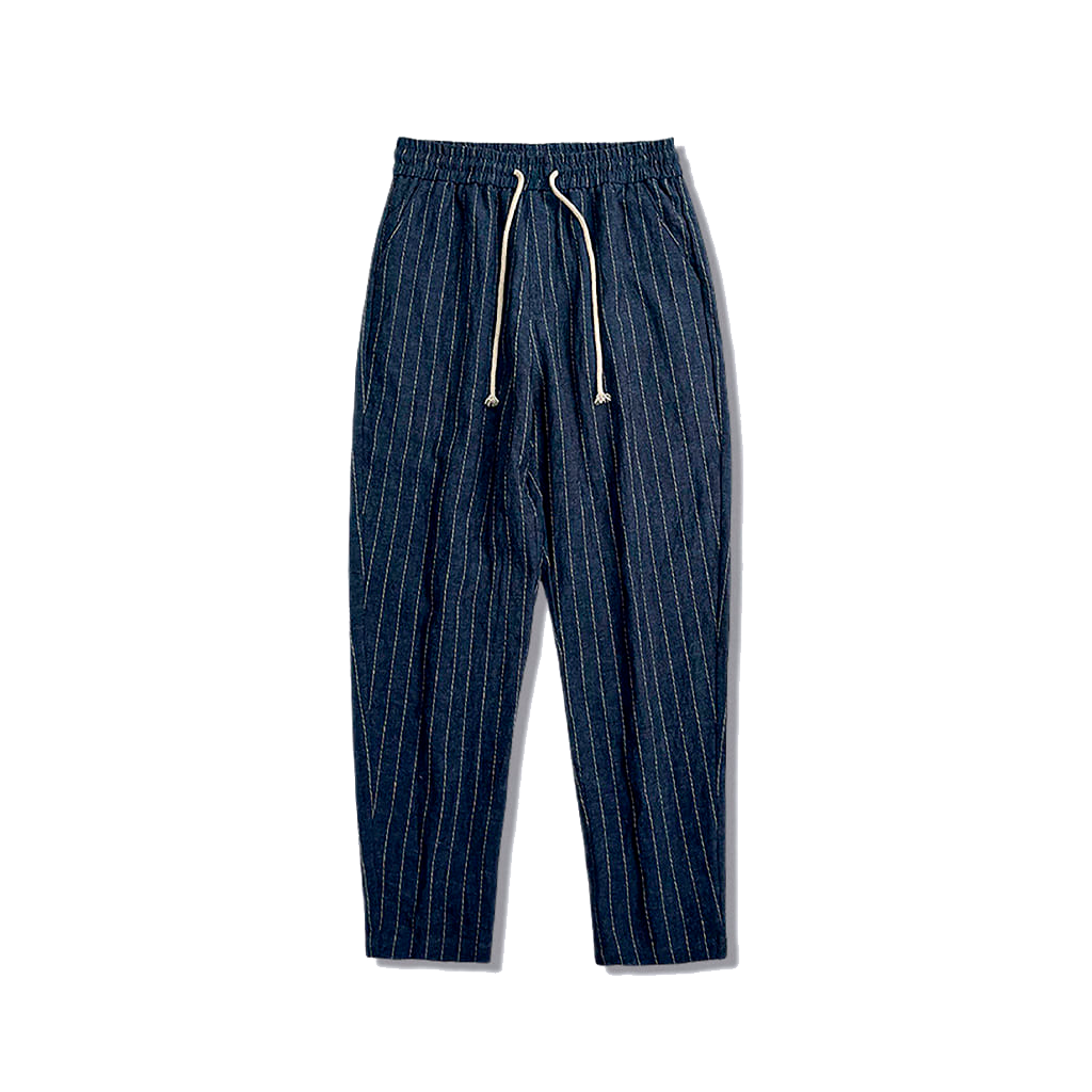 Calça de Linho Masculina Listrada Lorennzi