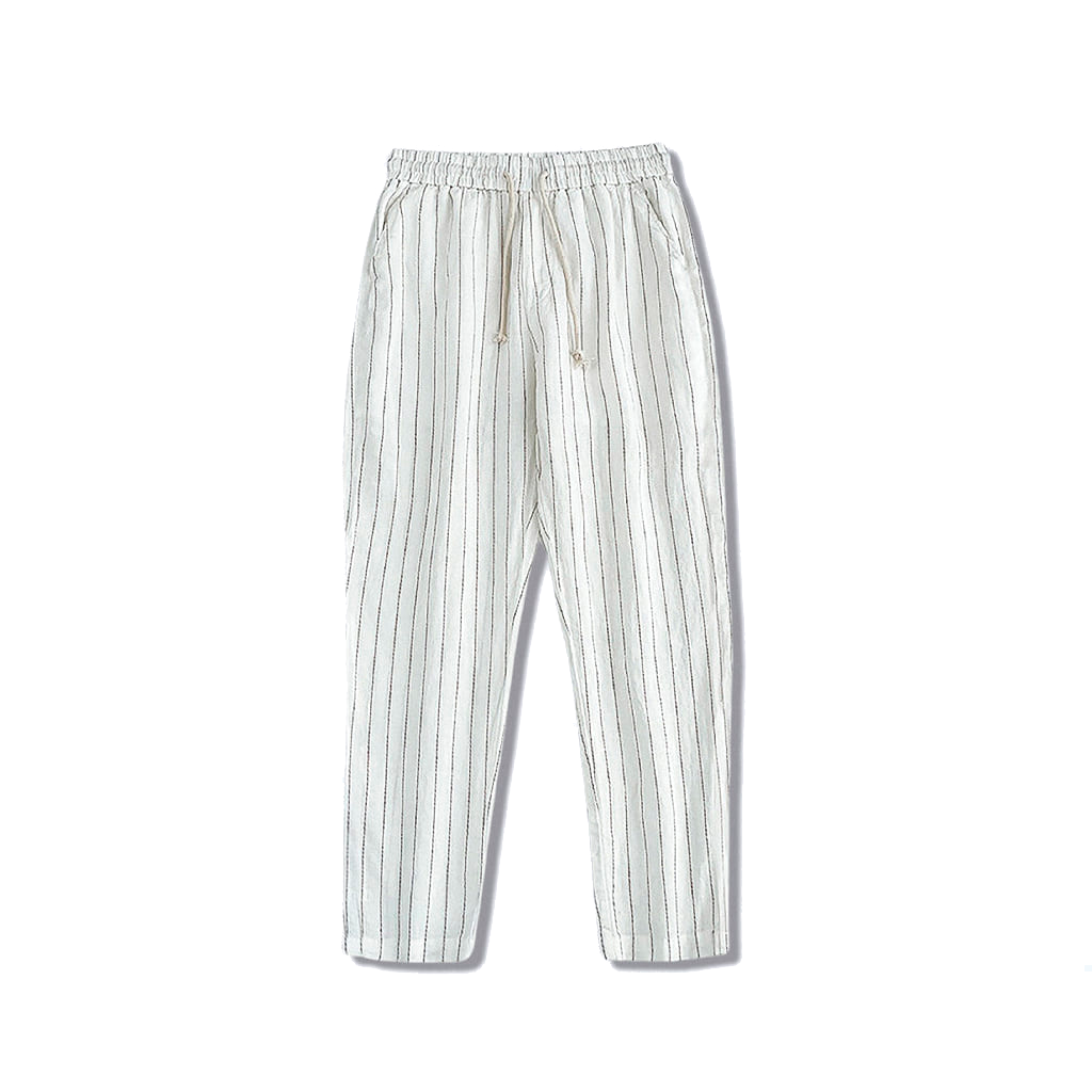 Calça de Linho Masculina Listrada Lorennzi