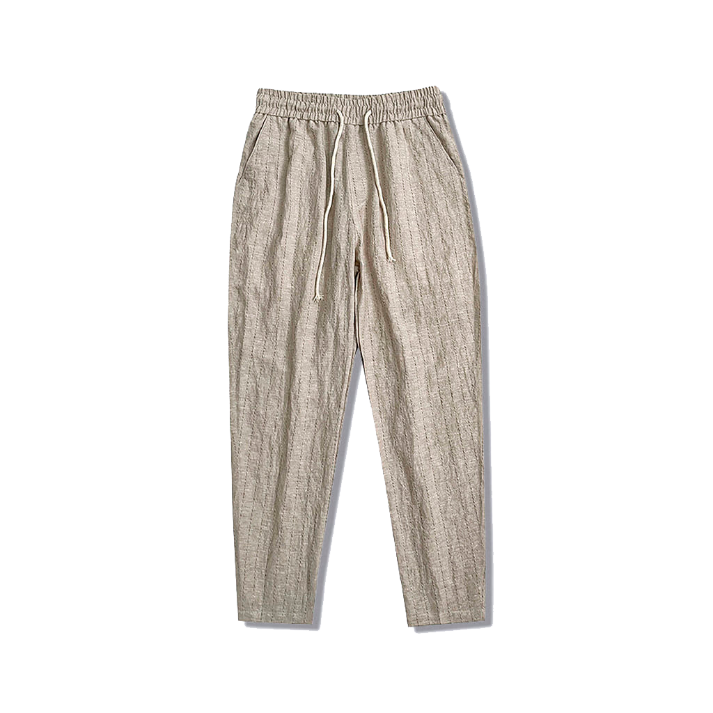 Calça de Linho Masculina Listrada Lorennzi