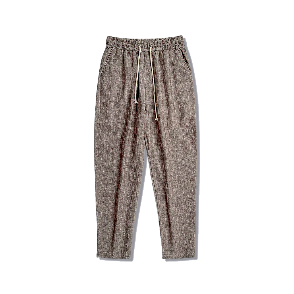 Calça de Linho Masculina Listrada Lorennzi