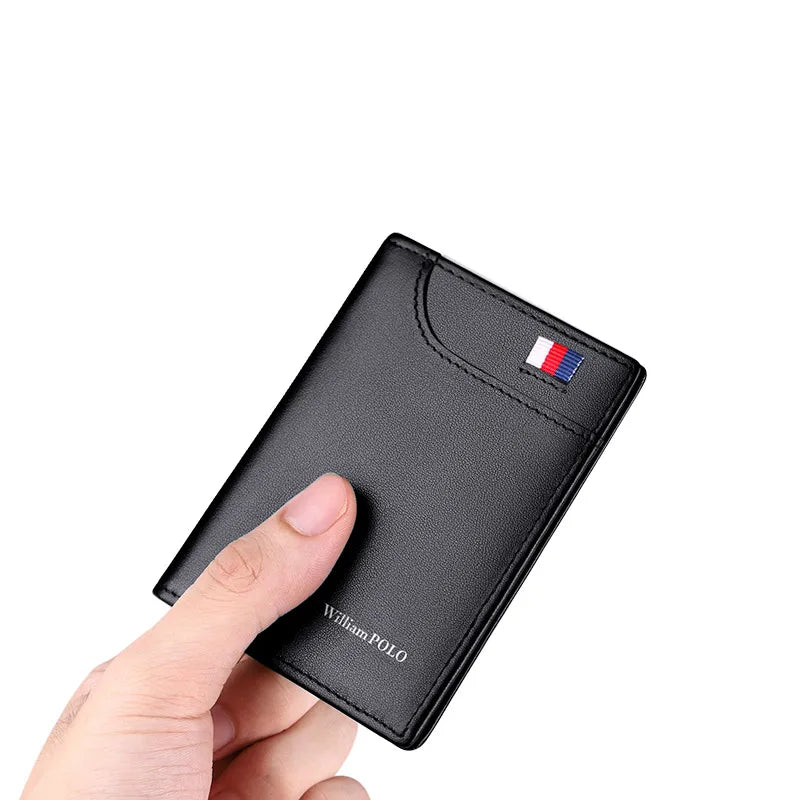 Carteira Slim de Couro Masculina William Polo Atenas