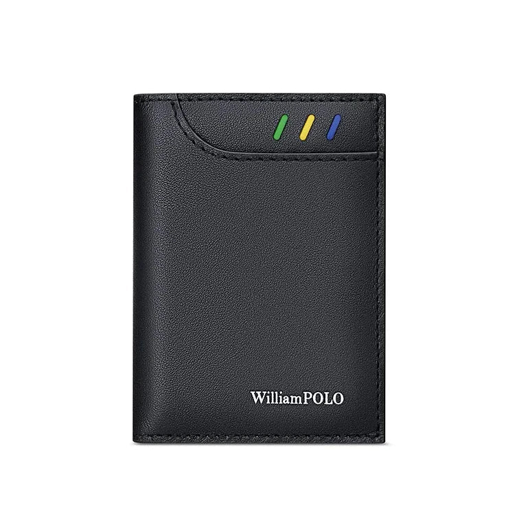 Carteira Slim de Couro Masculina William Polo Maximus